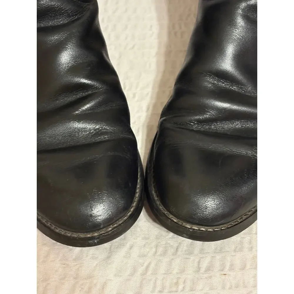 Justin 3133 Black Leather Ropers Men’s 8EE Vibram Sole Western Boots Mexico